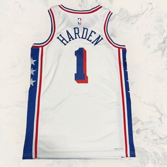 Nike Swingman White Philadelphia 76ers Dri Fit Harden Jersey Men’s Size Medium - Picture 5 of 5